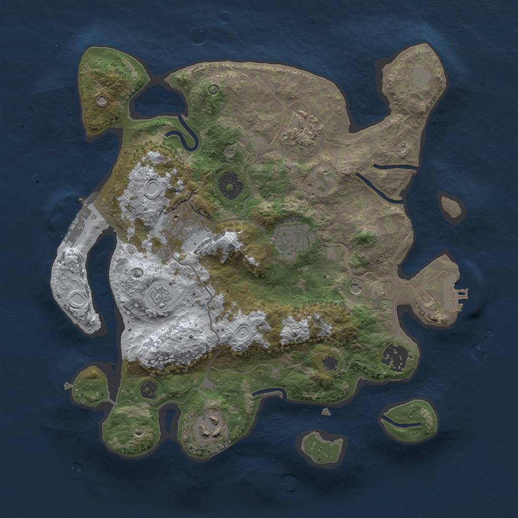 Rust Map: Procedural Map, Size: 3000, Seed: 239796346, 14 Monuments