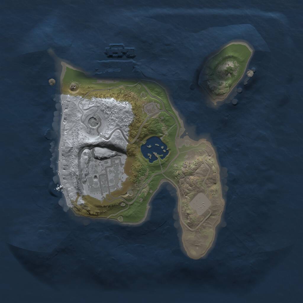 Rust Map: Procedural Map, Size: 1800, Seed: 3332111, 5 Monuments