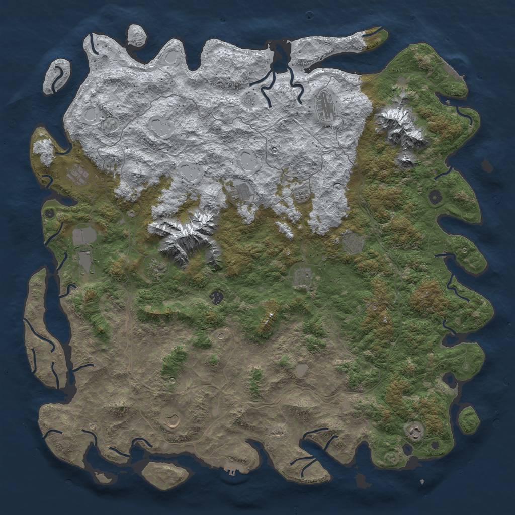 Rust Map: Procedural Map, Size: 5700, Seed: 648370535, 20 Monuments