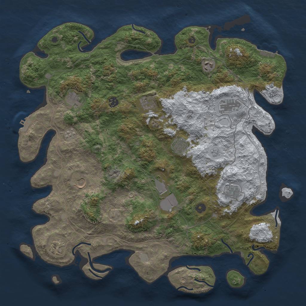 Rust Map: Procedural Map, Size: 4500, Seed: 803635823, 20 Monuments