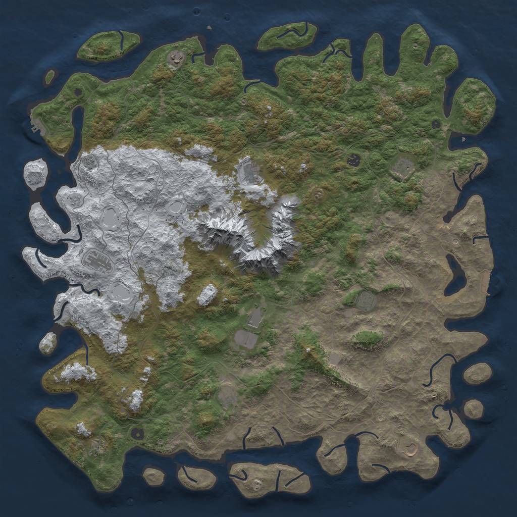 Rust Map: Procedural Map, Size: 6000, Seed: 6538420, 20 Monuments