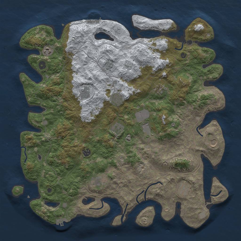 Rust Map: Procedural Map, Size: 4500, Seed: 17741, 20 Monuments