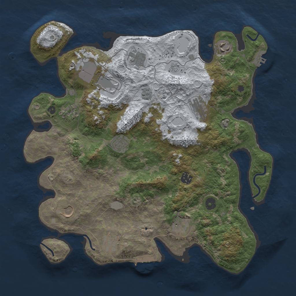 Rust Map: Procedural Map, Size: 3850, Seed: 75346, 19 Monuments