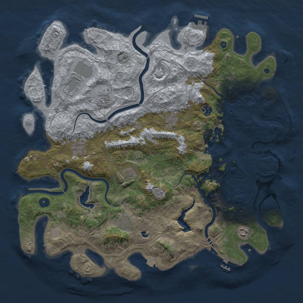 Rust Map: Procedural Map, Size: 4500, Seed: 282422, 15 Monuments