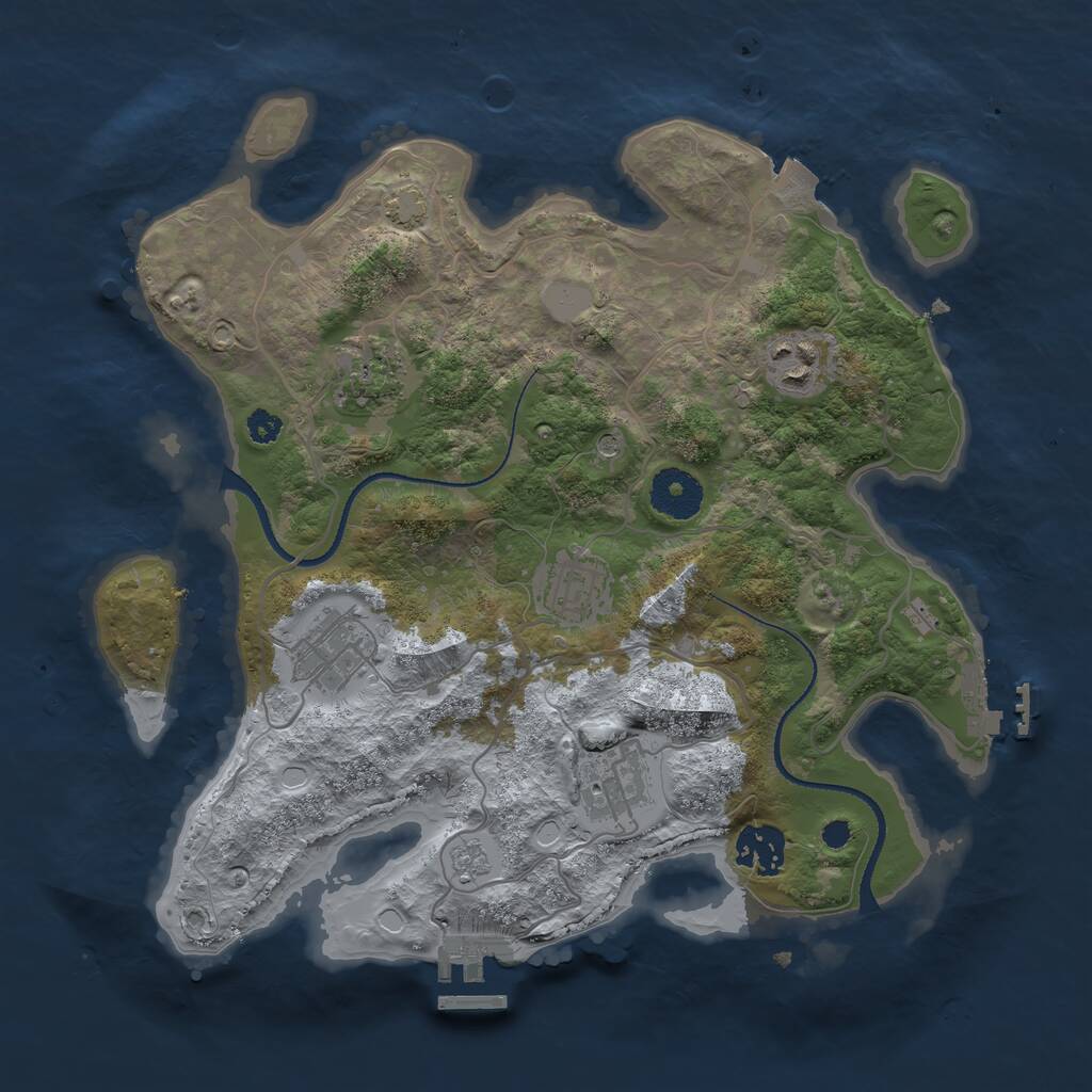 Rust Map: Procedural Map, Size: 3200, Seed: 783721348, 12 Monuments