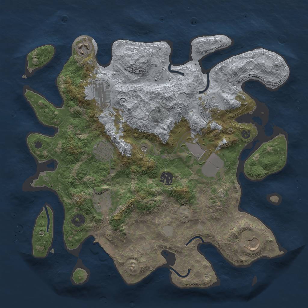 Rust Map: Procedural Map, Size: 3500, Seed: 157653, 14 Monuments