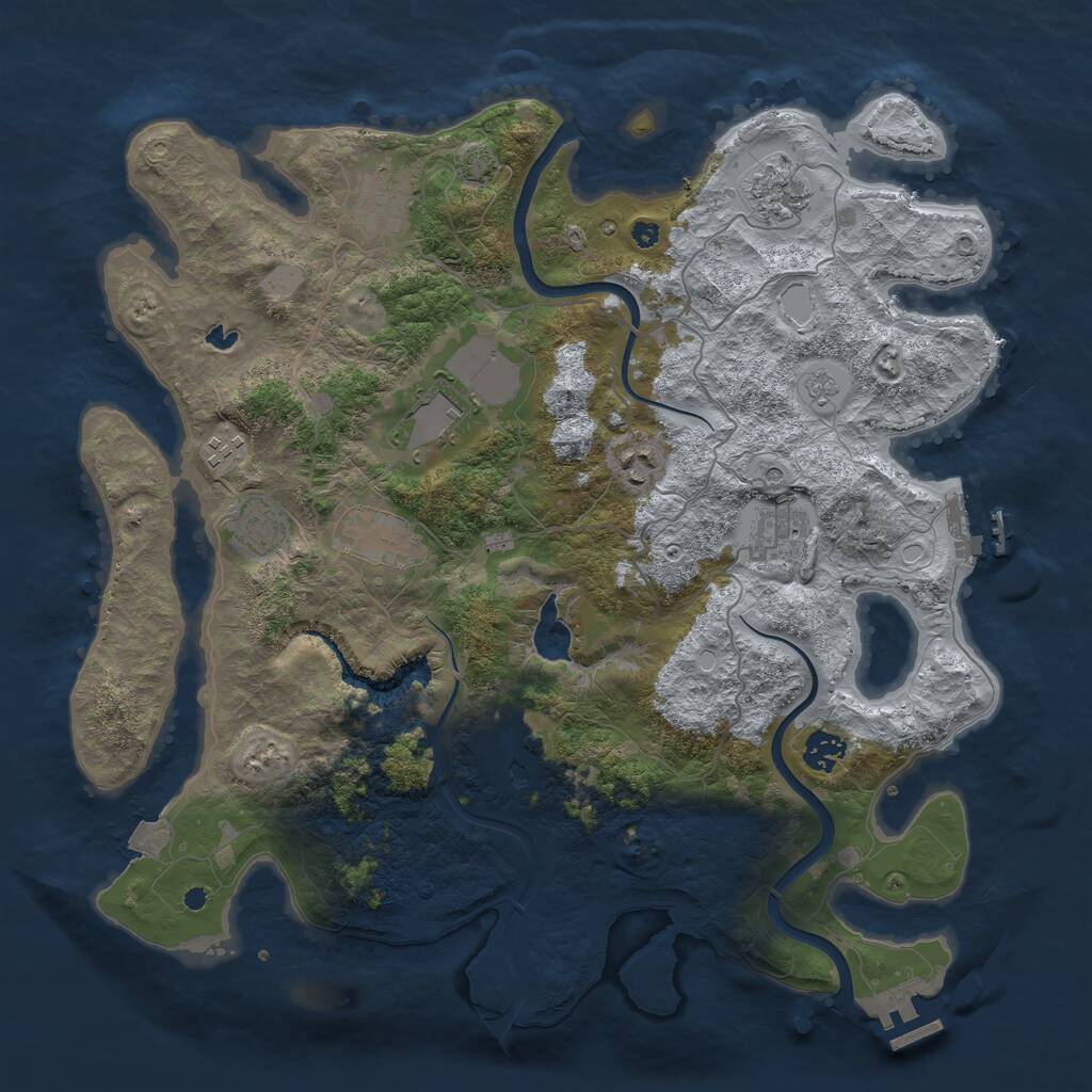 Rust Map: Procedural Map, Size: 4000, Seed: 6818751, 16 Monuments