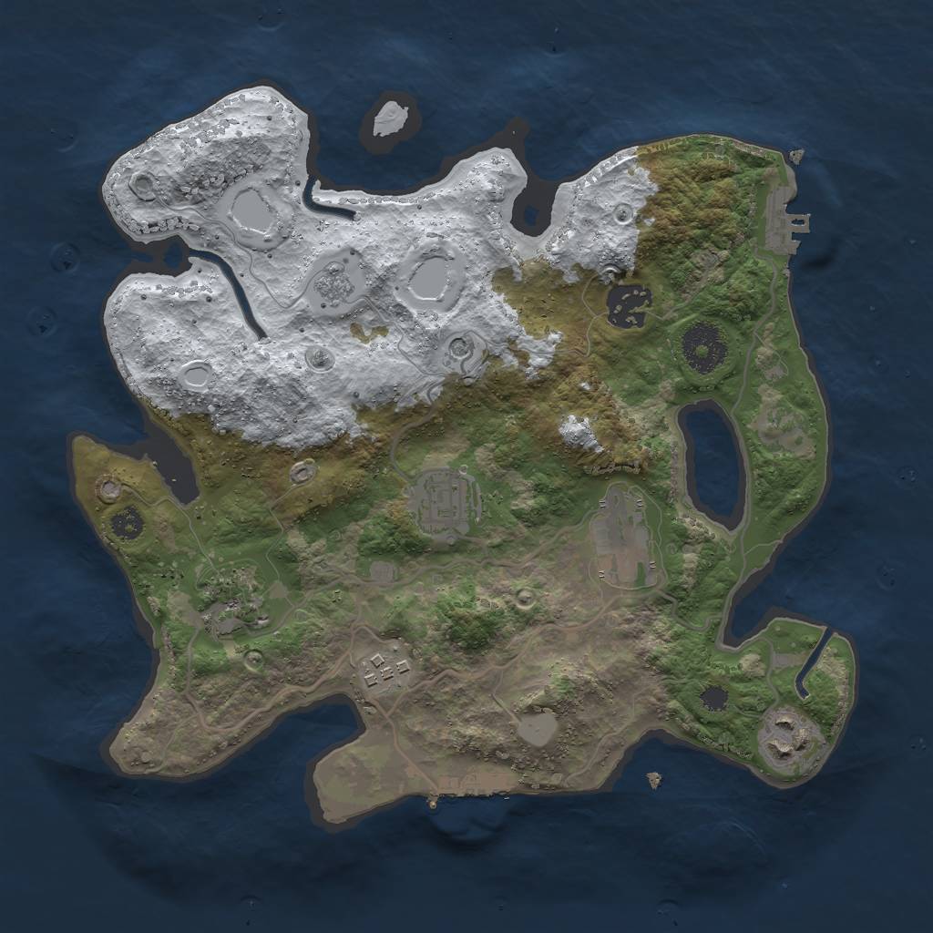 Rust Map: Procedural Map, Size: 3000, Seed: 66522, 15 Monuments