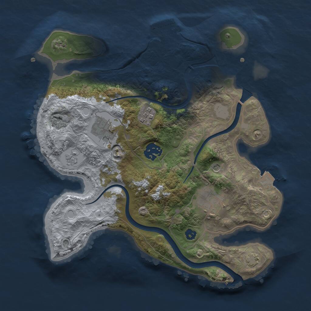 Rust Map: Procedural Map, Size: 2800, Seed: 22175, 9 Monuments