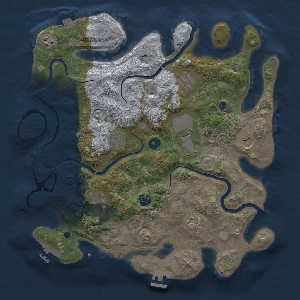 Rust Map: Procedural Map, Size: 3850, Seed: 22078420, 15 Monuments