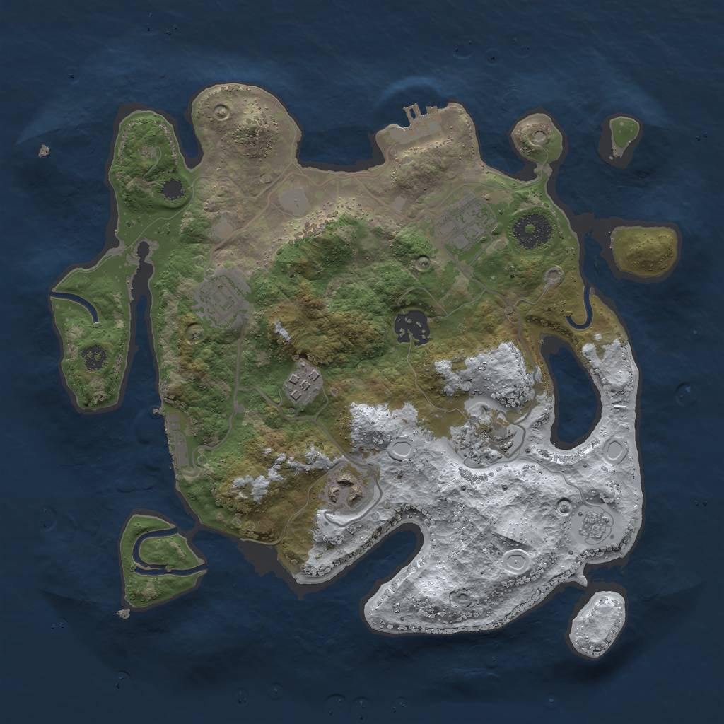 Rust Map: Procedural Map, Size: 3000, Seed: 322245394, 14 Monuments