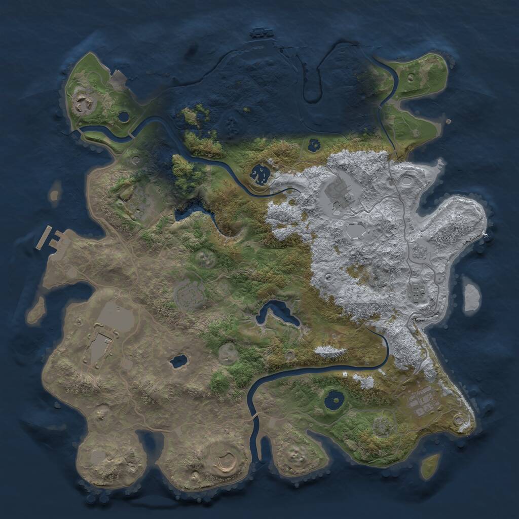 Rust Map: Procedural Map, Size: 4000, Seed: 273988, 15 Monuments