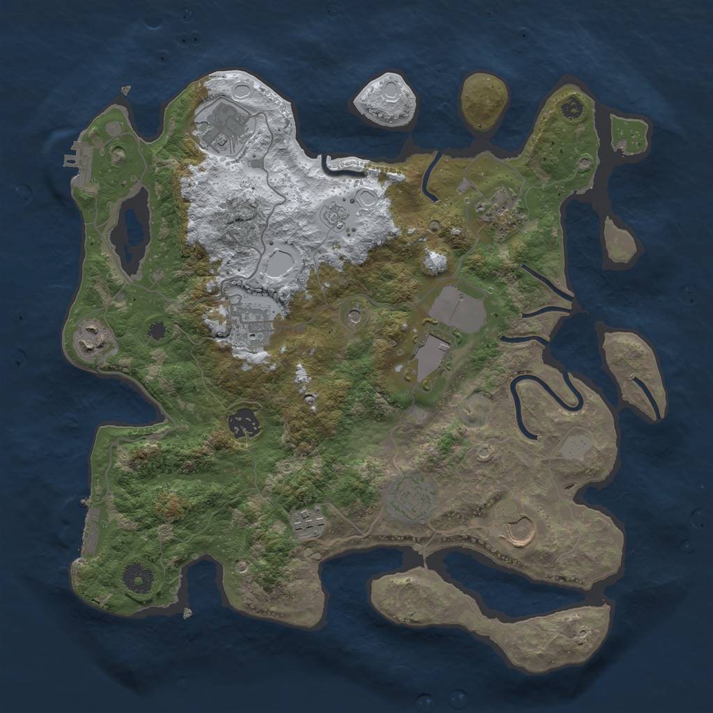 Rust Map: Procedural Map, Size: 3500, Seed: 1521892136, 18 Monuments