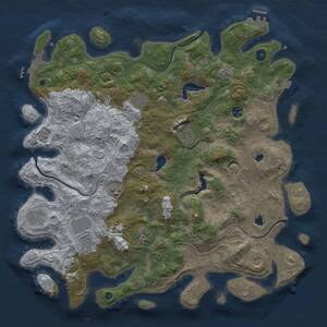 Thumbnail Rust Map: Procedural Map, Size: 4500, Seed: 436357876, 15 Monuments