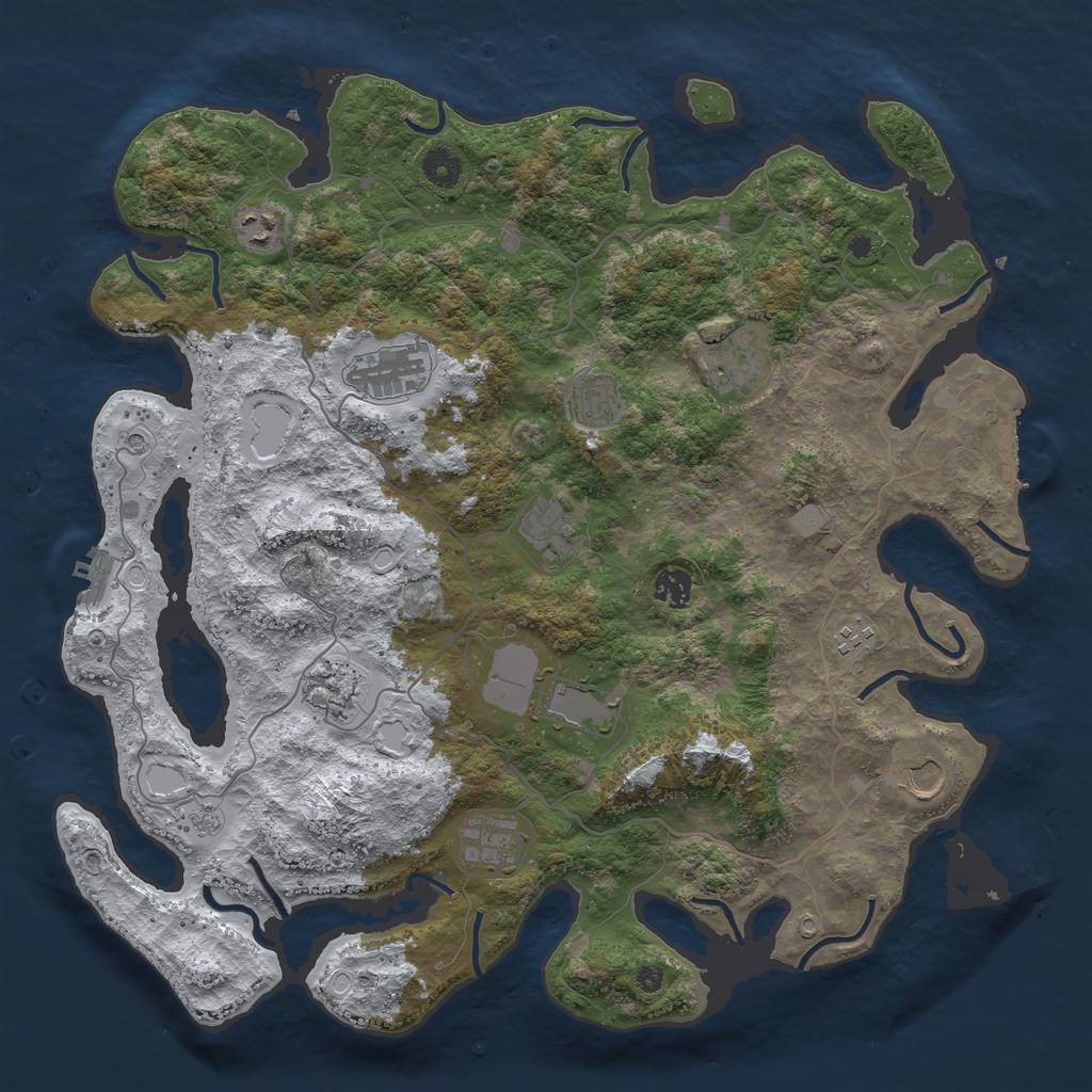 Rust Map: Procedural Map, Size: 4200, Seed: 19638742, 20 Monuments