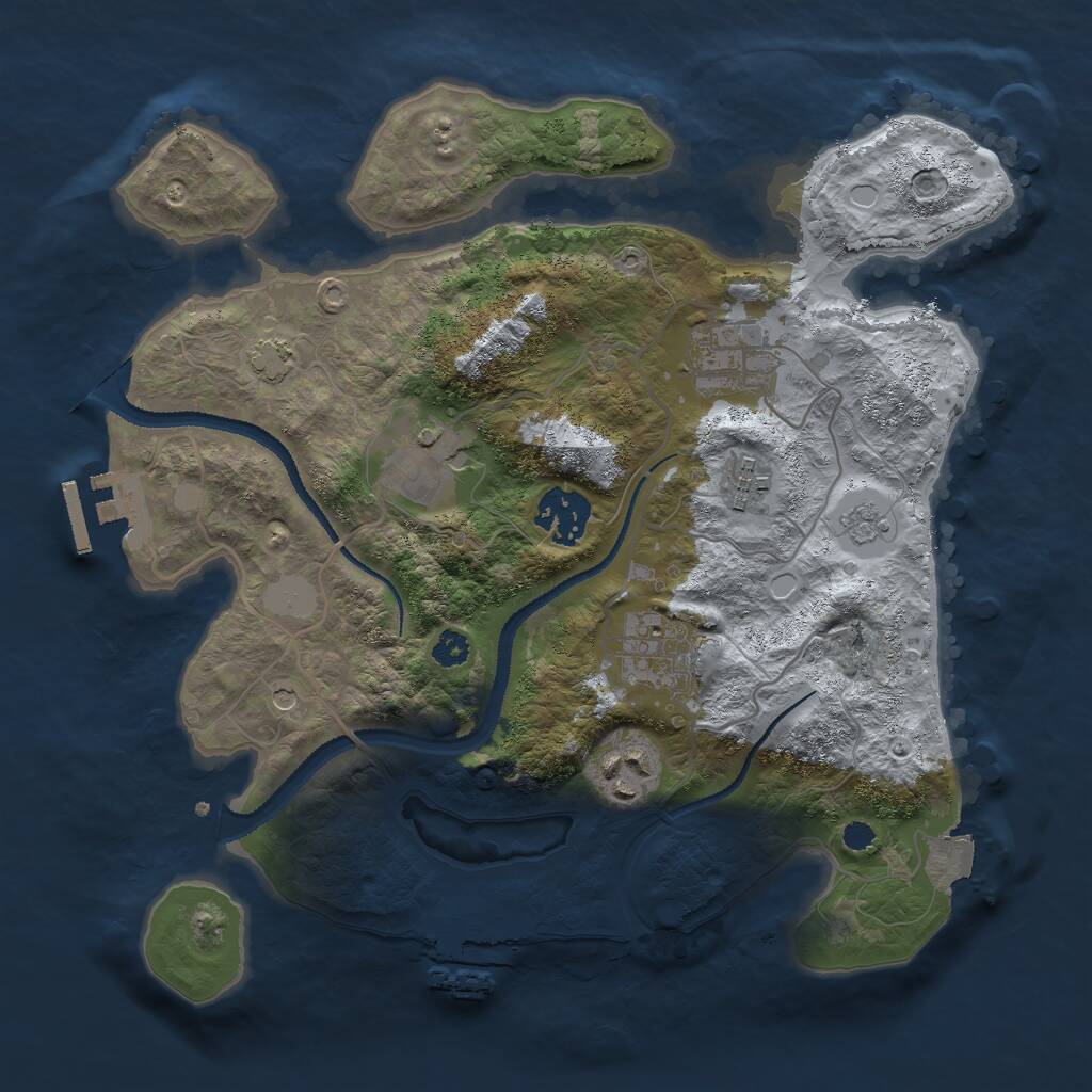 Rust Map: Procedural Map, Size: 3000, Seed: 1174798659, 12 Monuments