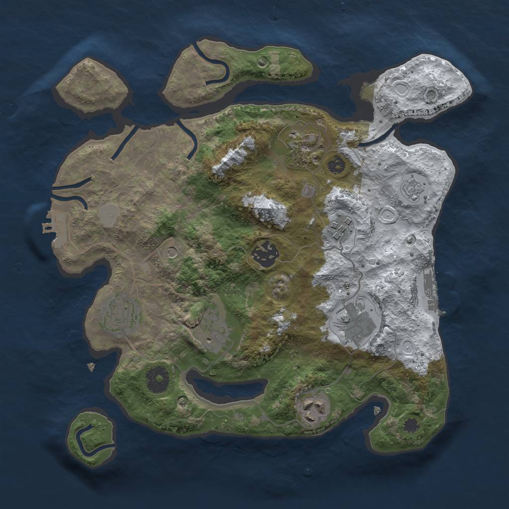 Rust Map: Procedural Map, Size: 3000, Seed: 1174798659, 16 Monuments
