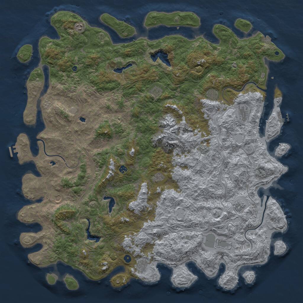 Rust Map: Procedural Map, Size: 6000, Seed: 792938, 17 Monuments