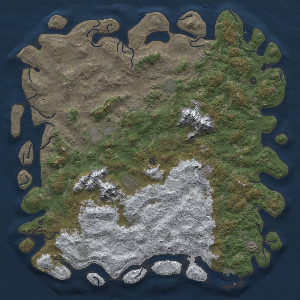 Rust Map: Procedural Map, Size: 6000, Seed: 125662, 20 Monuments