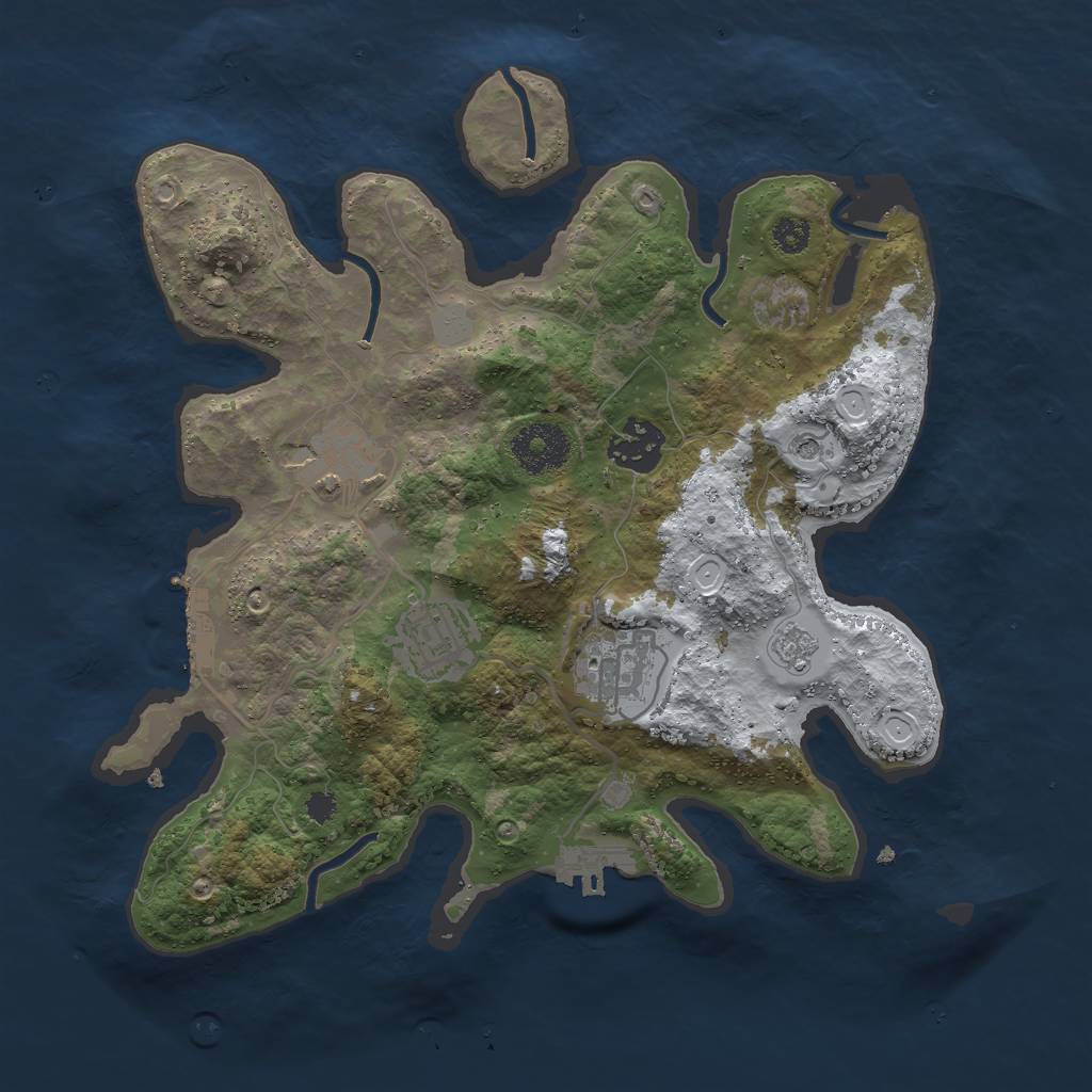 Rust Map: Procedural Map, Size: 3000, Seed: 91776, 13 Monuments