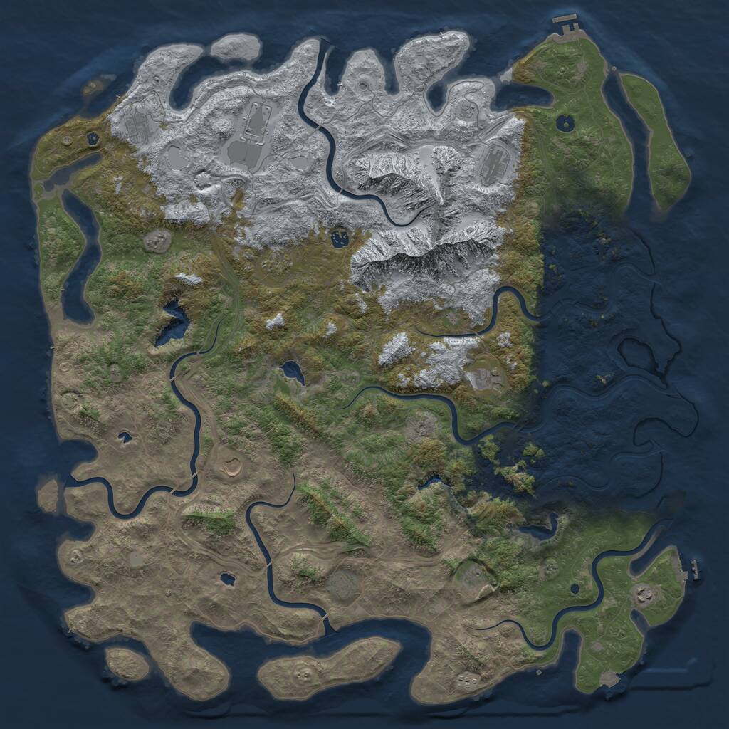 Rust Map: Procedural Map, Size: 6000, Seed: 771808, 17 Monuments