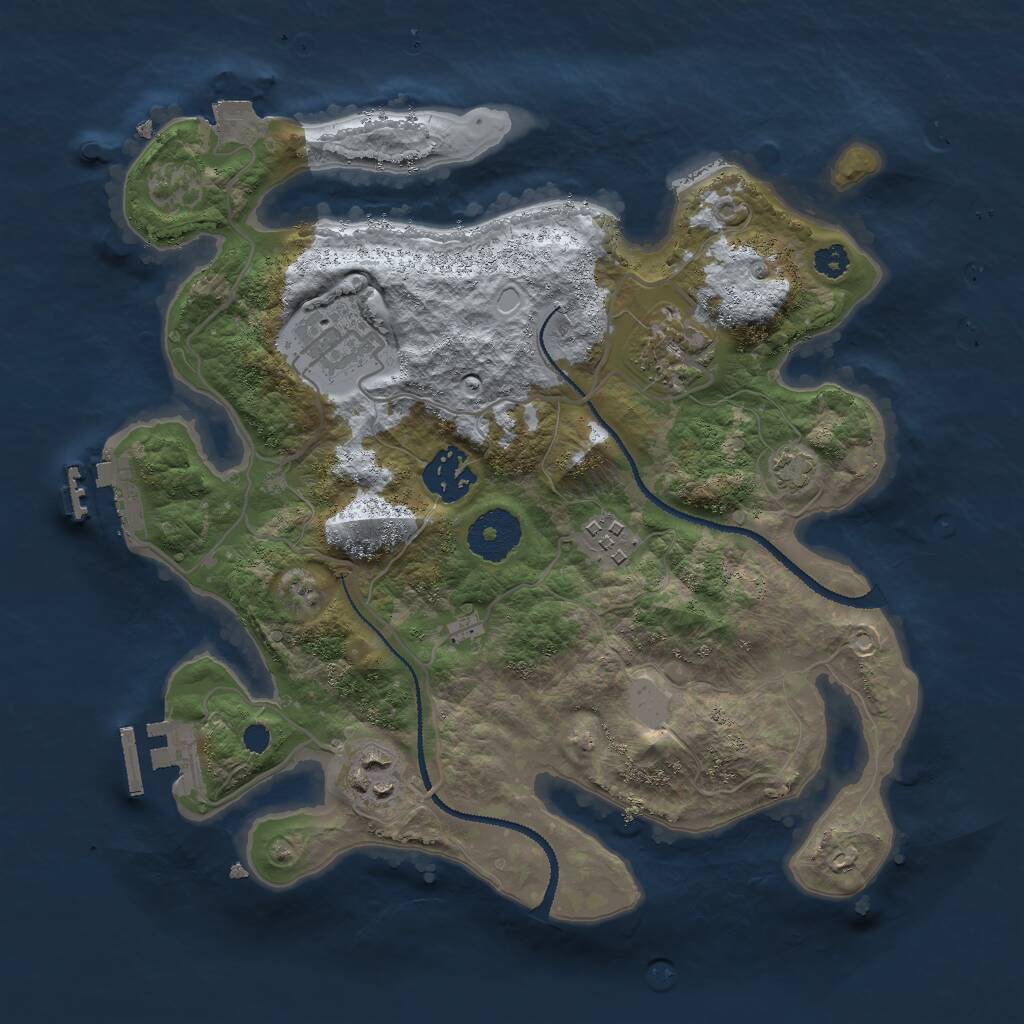 Rust Map: Procedural Map, Size: 3000, Seed: 546121, 9 Monuments