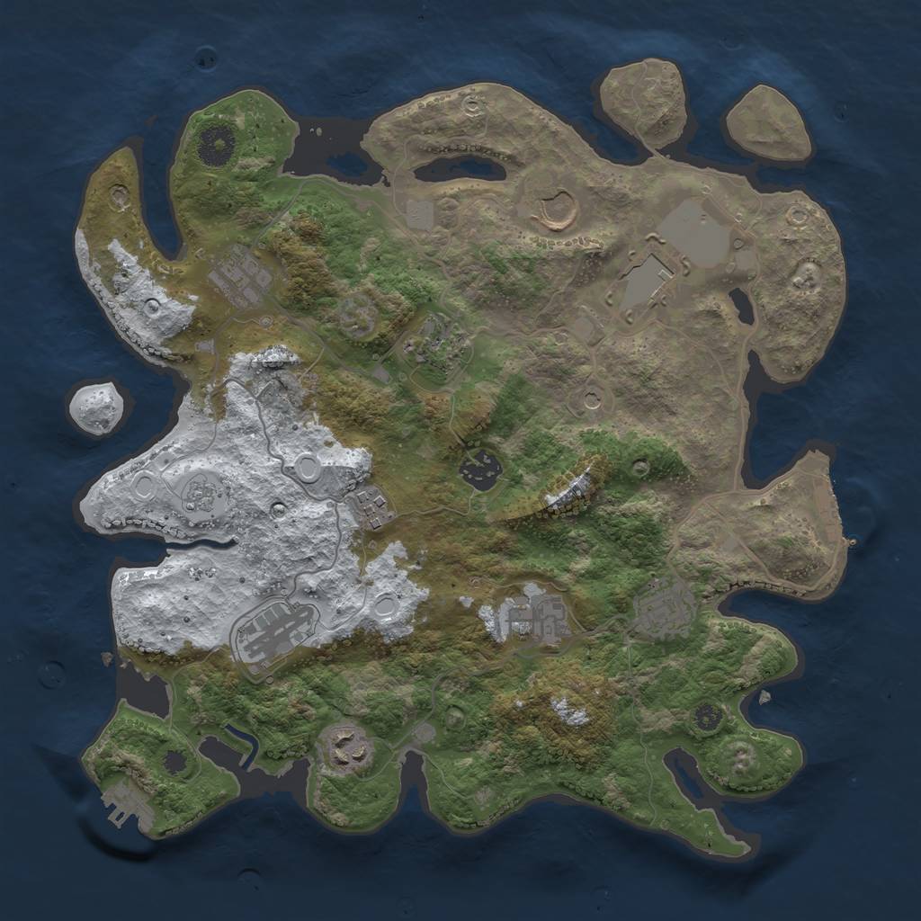 Rust Map: Procedural Map, Size: 3500, Seed: 116038243, 19 Monuments