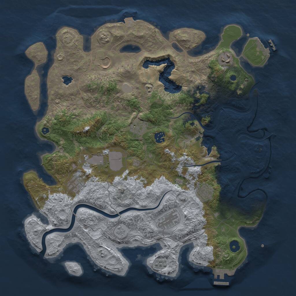 Rust Map: Procedural Map, Size: 4000, Seed: 57656, 15 Monuments