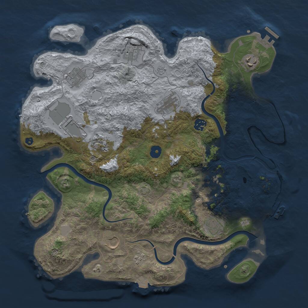 Rust Map: Procedural Map, Size: 3800, Seed: 5783036, 17 Monuments