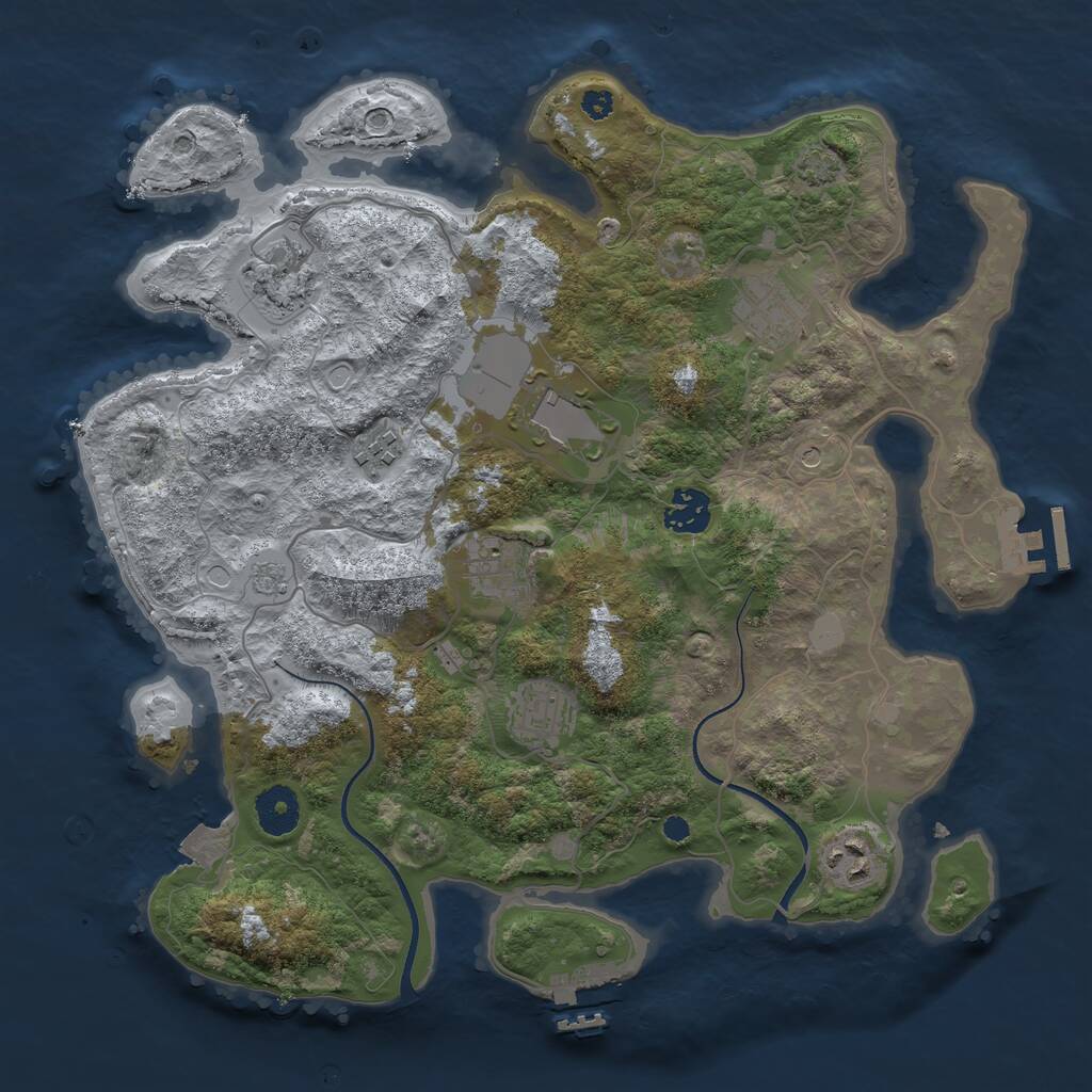 Rust Map: Procedural Map, Size: 3500, Seed: 78271, 14 Monuments