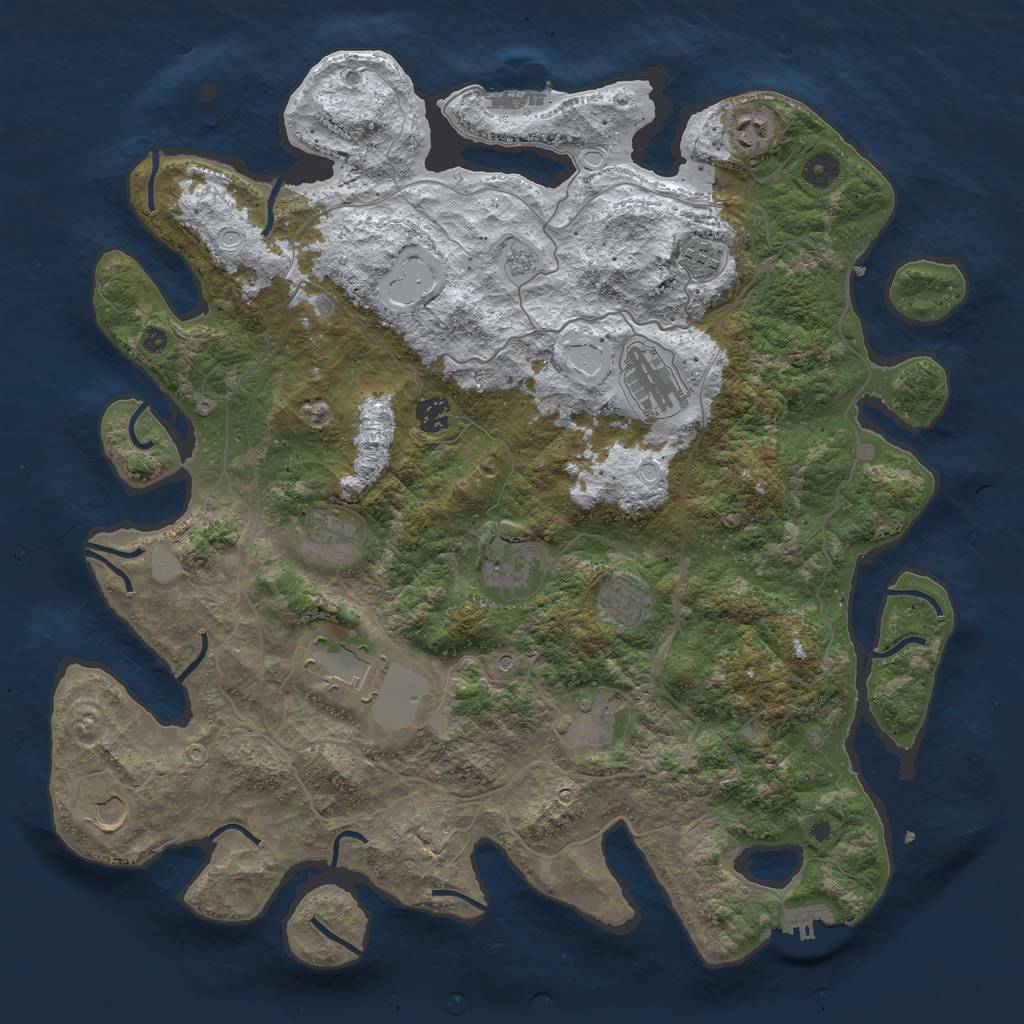 Rust Map: Procedural Map, Size: 4300, Seed: 274371859, 19 Monuments