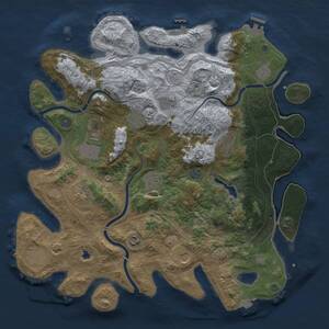 Thumbnail Rust Map: Procedural Map, Size: 4300, Seed: 274371859, 19 Monuments