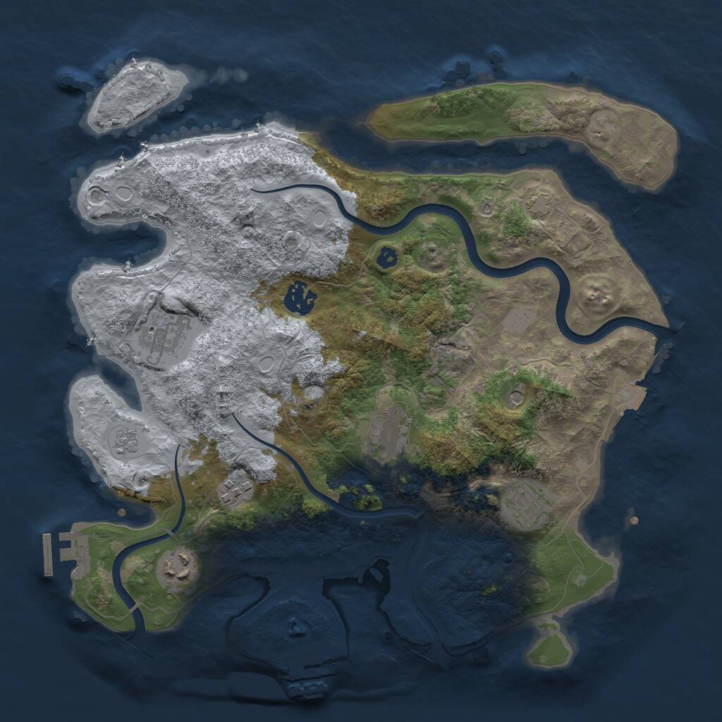 Rust Map: Procedural Map, Size: 3400, Seed: 12, 12 Monuments