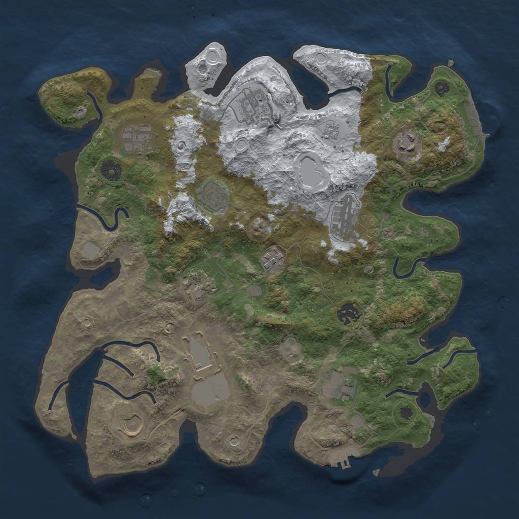 Rust Map: Procedural Map, Size: 3650, Seed: 45327, 20 Monuments