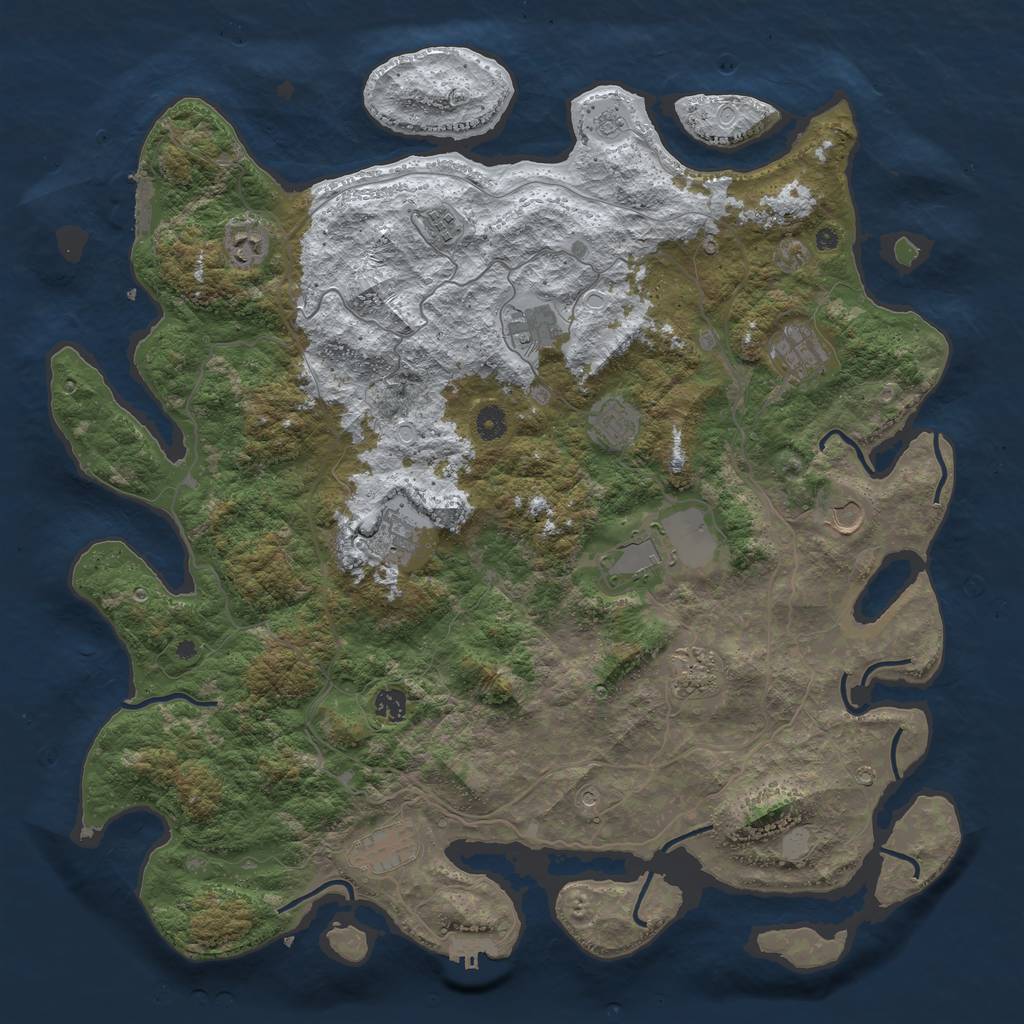 Rust Map: Procedural Map, Size: 4650, Seed: 9547378, 20 Monuments