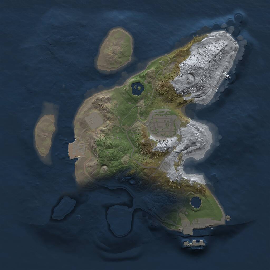 Rust Map: Procedural Map, Size: 1995, Seed: 1716972167, 3 Monuments