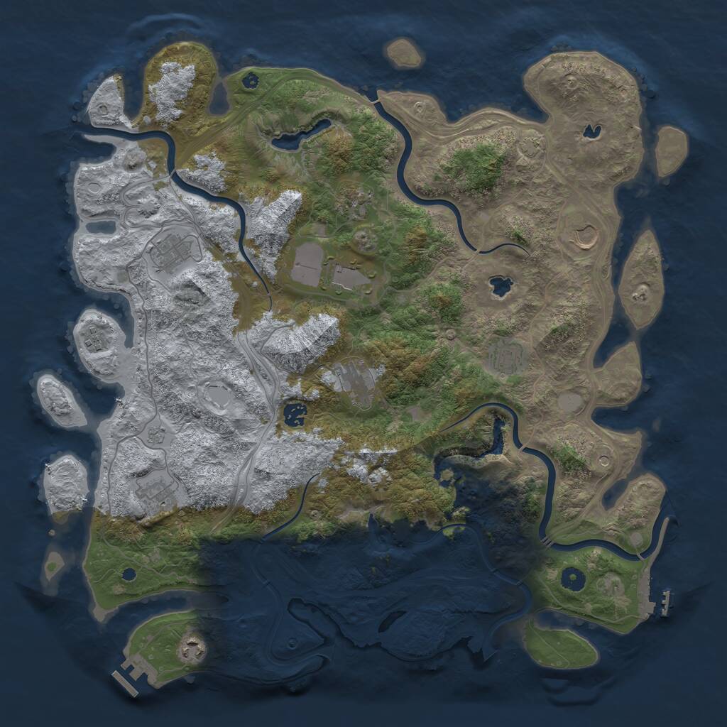 Rust Map: Procedural Map, Size: 4500, Seed: 24435466, 16 Monuments