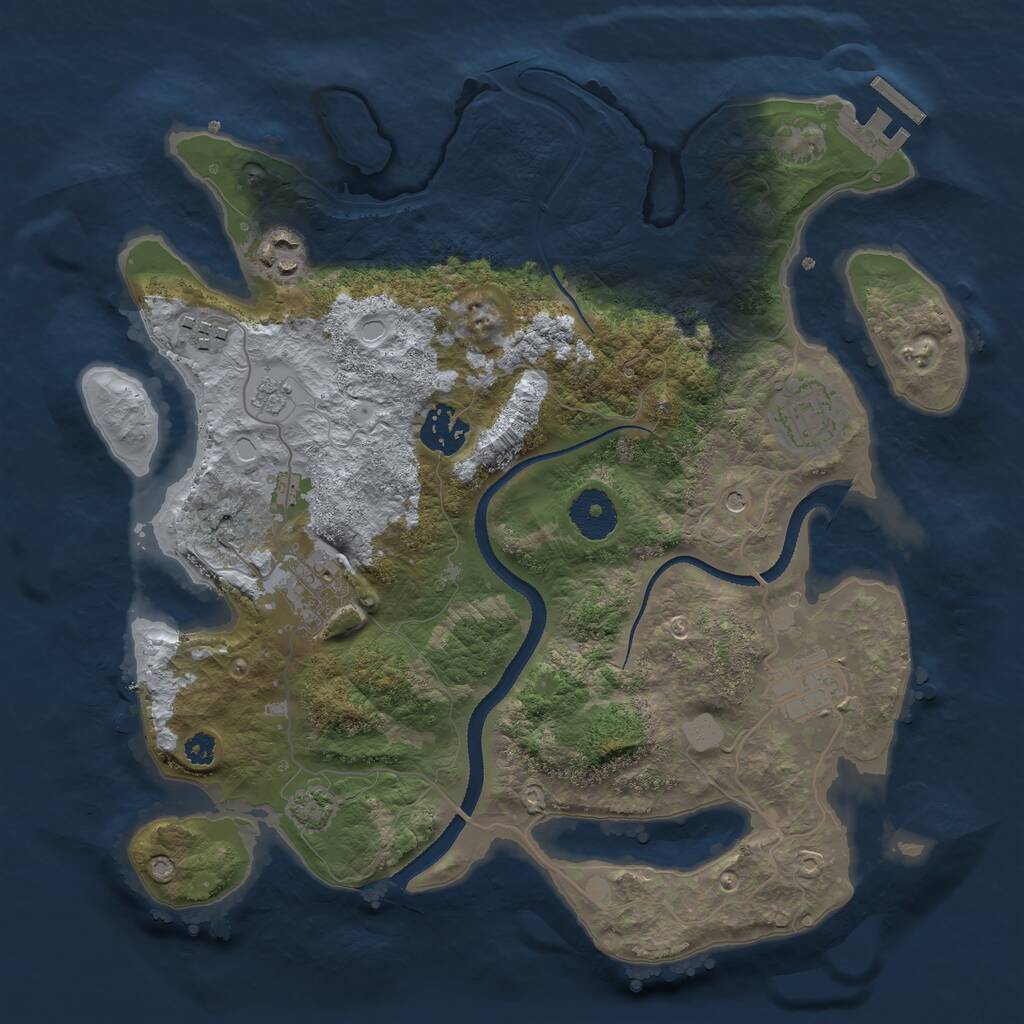 Rust Map: Procedural Map, Size: 3250, Seed: 4379998, 11 Monuments