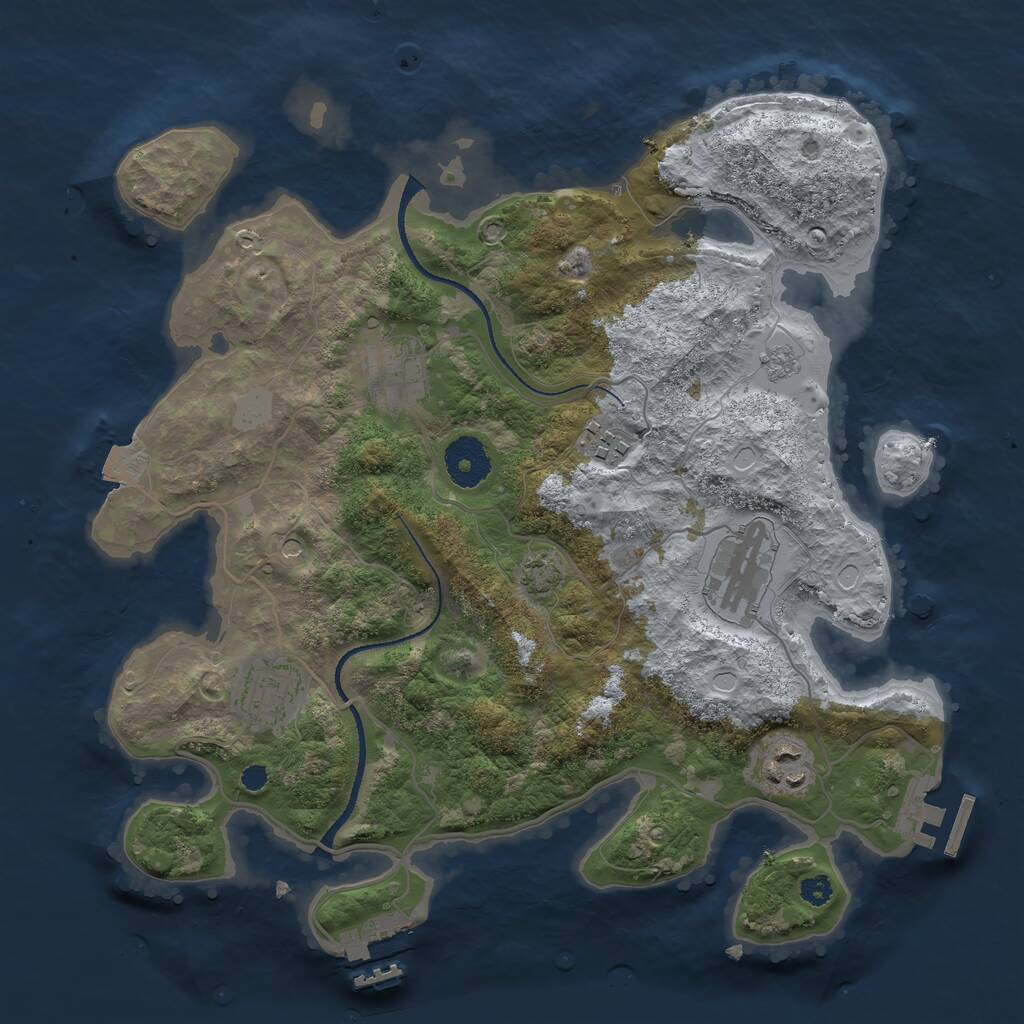 Rust Map: Procedural Map, Size: 3250, Seed: 1349681, 11 Monuments