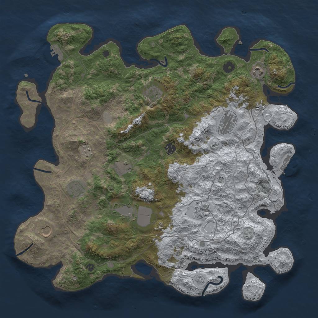 Rust Map: Procedural Map, Size: 4250, Seed: 216161, 19 Monuments