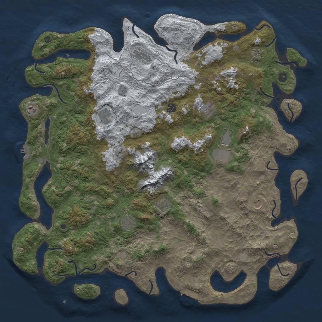 Rust Map: Procedural Map, Size: 5000, Seed: 7803475, 20 Monuments