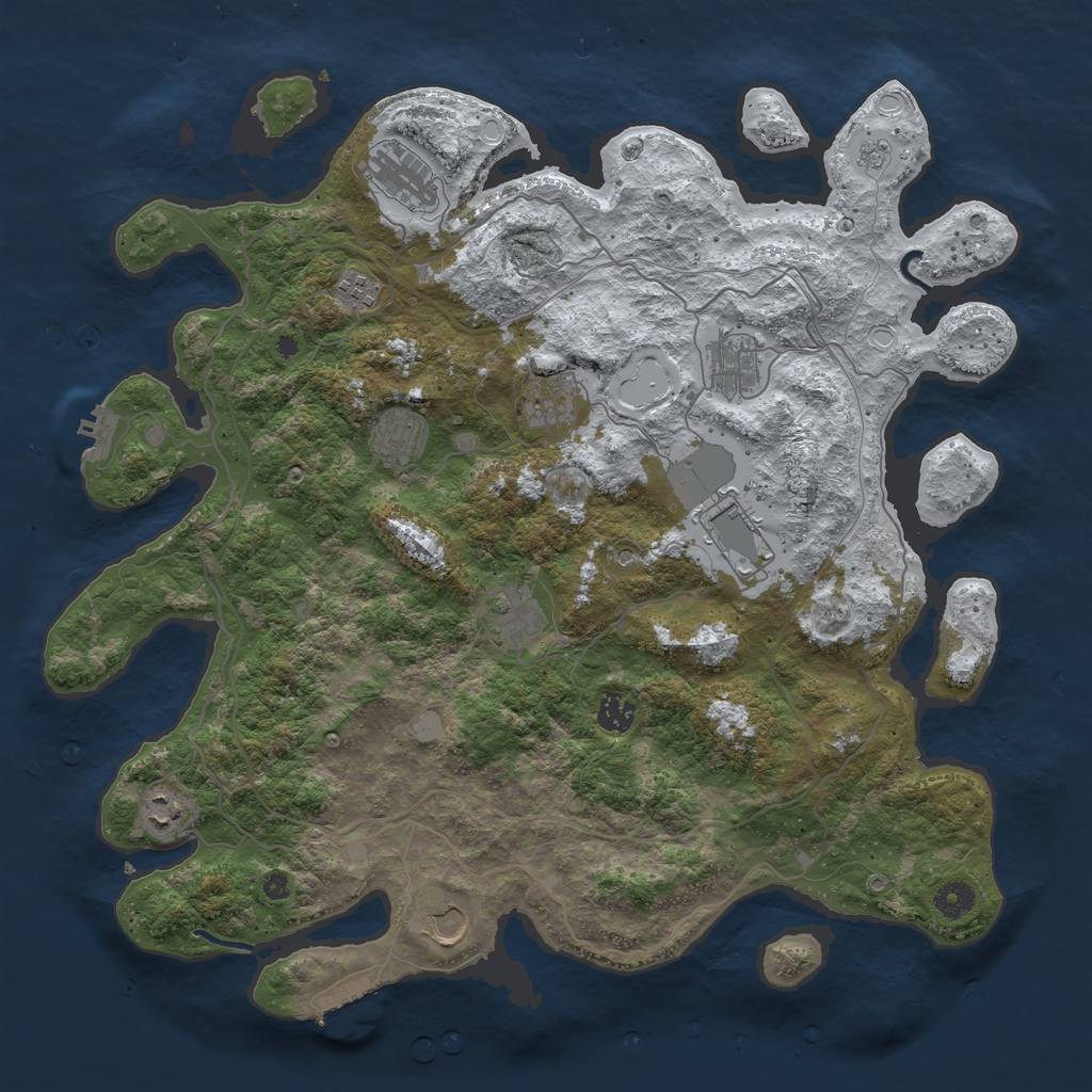 Rust Map: Procedural Map, Size: 4250, Seed: 6295888, 19 Monuments