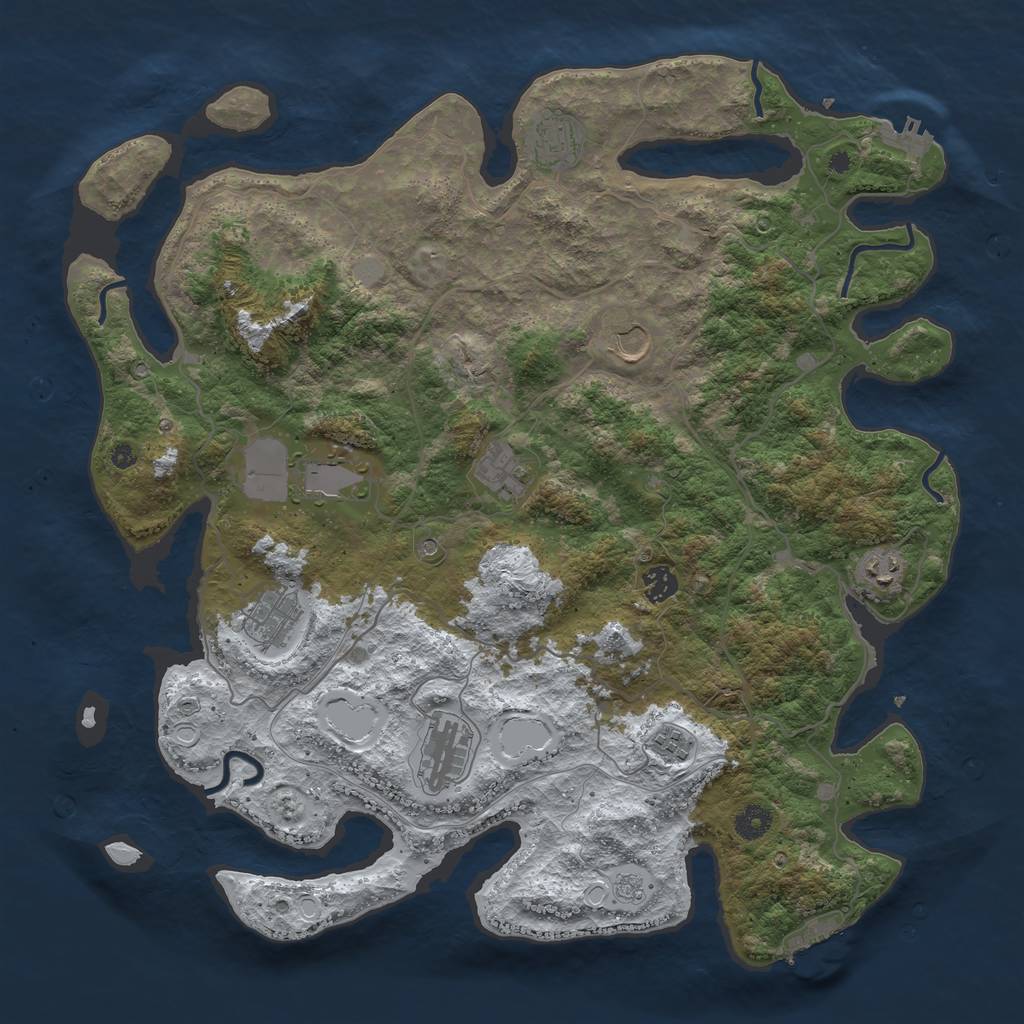 Rust Map: Procedural Map, Size: 4250, Seed: 2292622, 18 Monuments