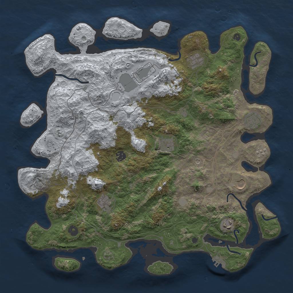 Rust Map: Procedural Map, Size: 4250, Seed: 2308402, 17 Monuments