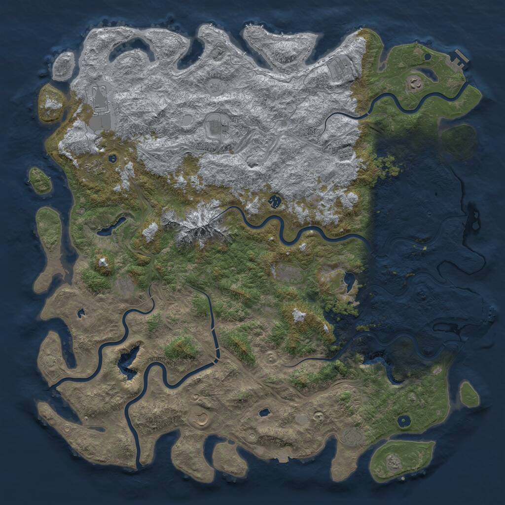 Rust Map: Procedural Map, Size: 6000, Seed: 698749, 17 Monuments