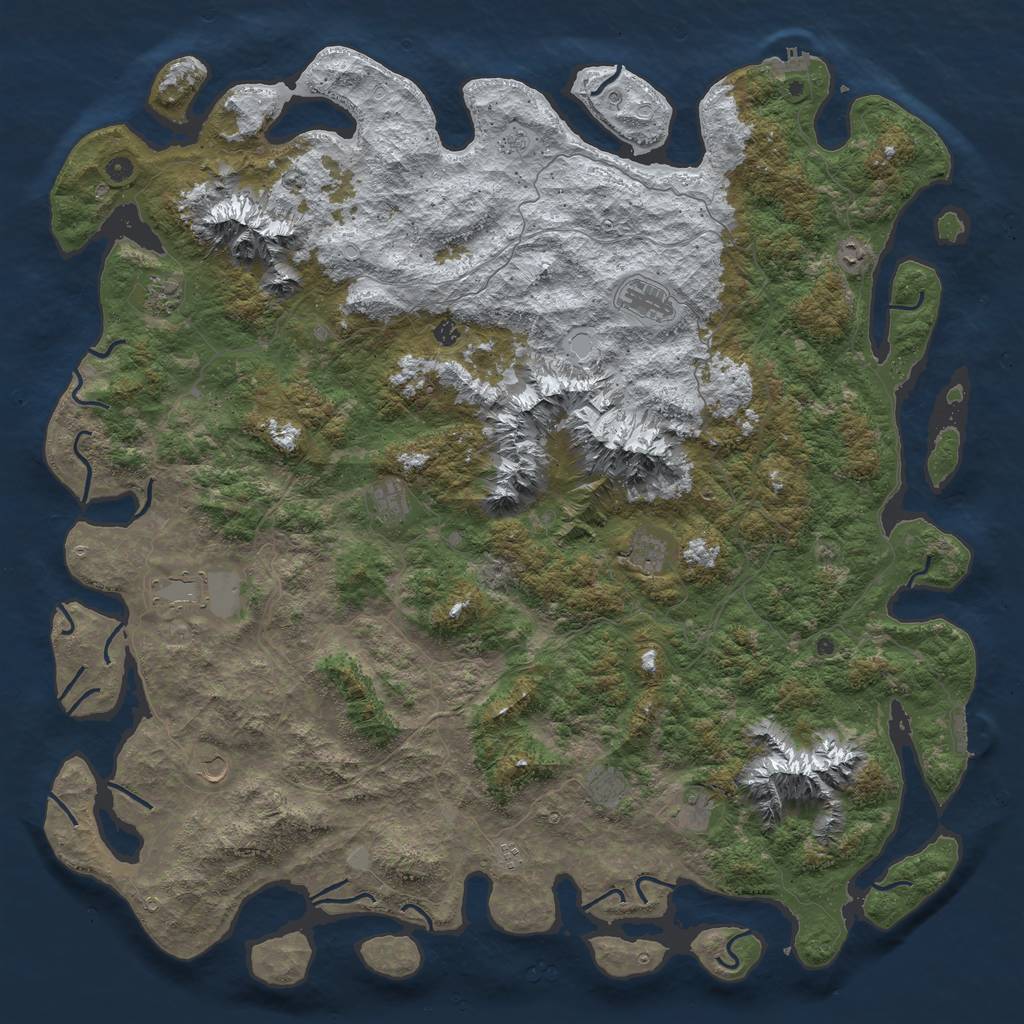 Rust Map: Procedural Map, Size: 6000, Seed: 67384875, 20 Monuments