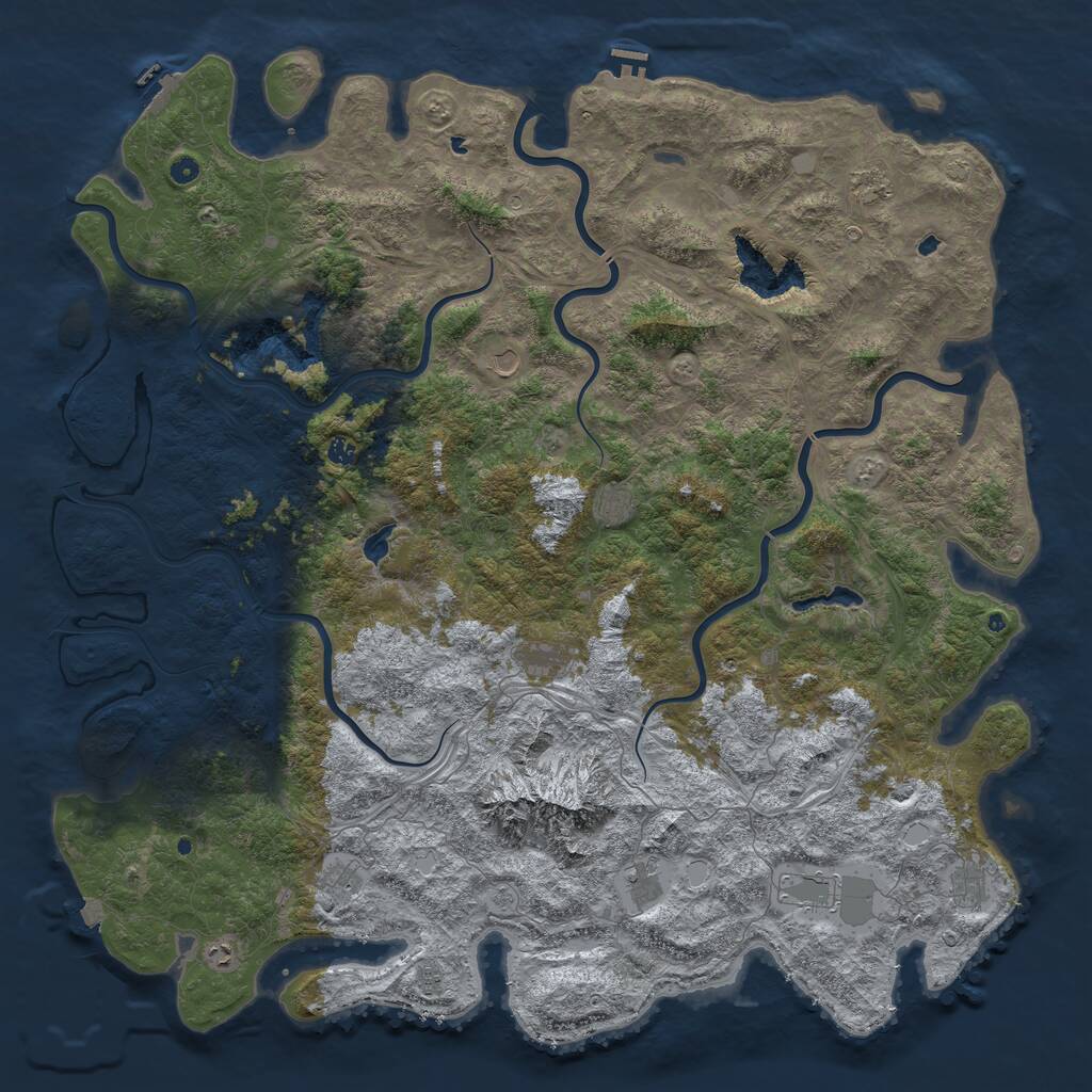 Rust Map: Procedural Map, Size: 6000, Seed: 109577, 17 Monuments