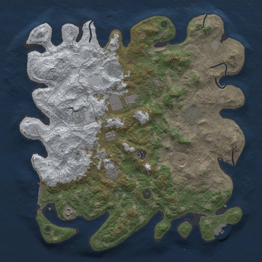Rust Map: Procedural Map, Size: 4250, Seed: 6374, 19 Monuments