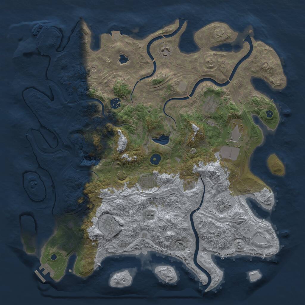 Rust Map: Procedural Map, Size: 4250, Seed: 255914, 14 Monuments