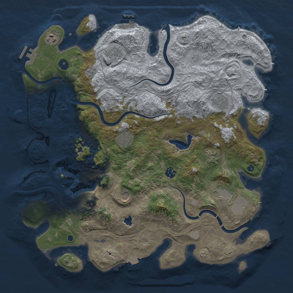 Rust Map: Procedural Map, Size: 4250, Seed: 4337766, 15 Monuments